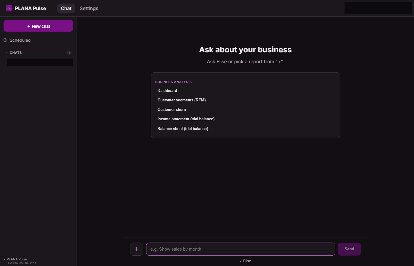 The reports menu in chat